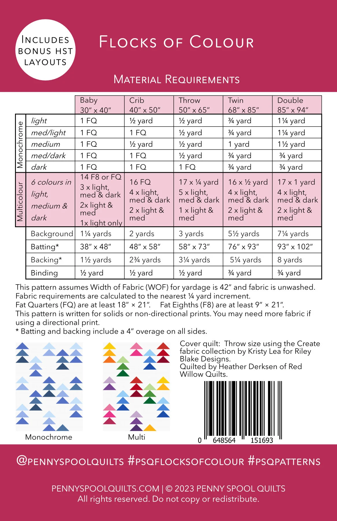 Flocks of Colour Quilt Pattern - PRINTED PATTERN - Image 9
