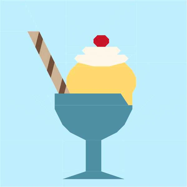 Ice Cream Bowl FPP Quilt Block Pattern - PDF Instant Download - Image 5