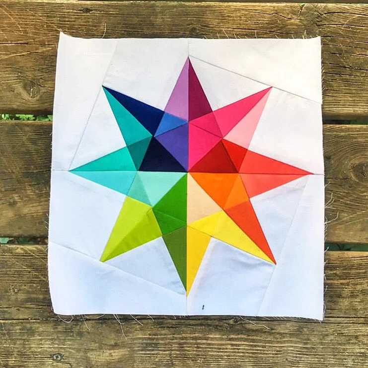 Rainbow Star FPP Quilt Block Pattern - PRINTED PATTERN - Image 5